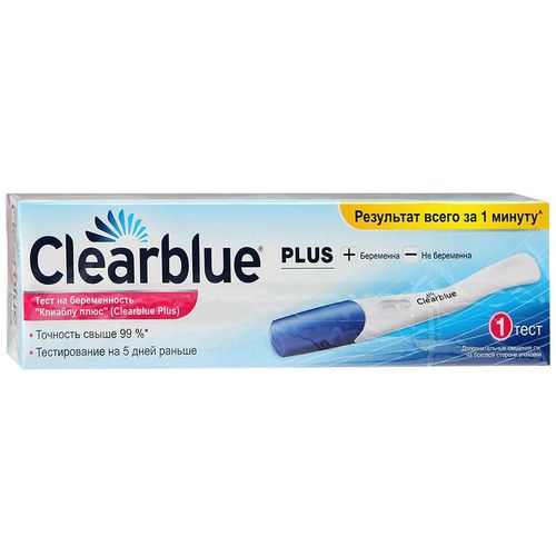 CLEARBLUE PLUS ТЕСТ НА БЕРЕМЕННОСТЬ ТЕСТ НА БЕРЕМЕННОСТЬ №1