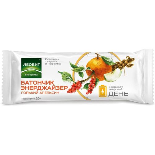 БИОТОНИКА БАТОНЧИК ЭНЕРДЖАЙЗЕР ГОРЬКИЙ АПЕЛЬСИН БАТОНЧИК 20 Г №1