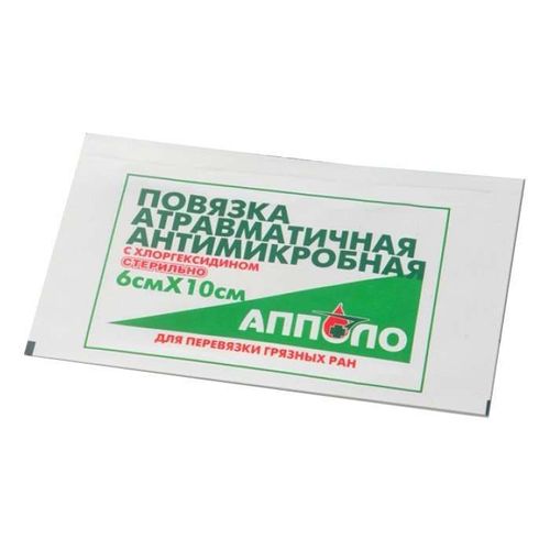 АППОЛО ПОВЯЗКА ГЕМОСТАТИЧЕСКАЯ С АМИНОКАПРОНОВОЙ КИСЛОТОЙ 6Х10 СМ ПОВЯЗКИ   №1