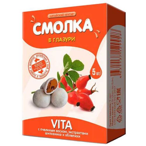 АЛТАЙСКИЙ НЕКТАР СМОЛКА В ГЛАЗУРИ VITA ПАСТИЛКИ 0,9 Г №5