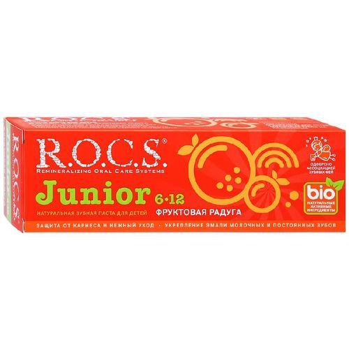 ROCS JUNIOR (6-12 ЛЕТ) ЗУБ ПАСТА Д/ДЕТЕЙ ФРУКТОВАЯ РАДУГА ЗУБНАЯ ПАСТА ДЕТСКАЯ 74 Г №1