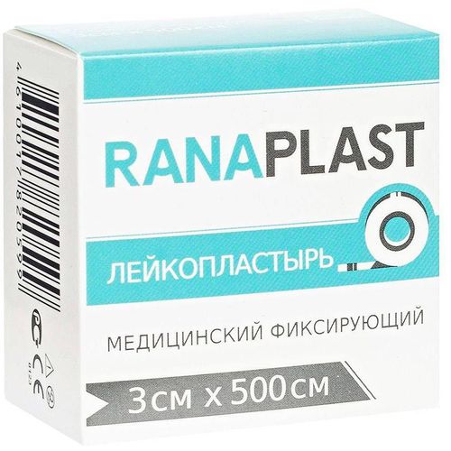 RANAPLAST ЛЕЙКОПЛАСТЫРЬ НА ТКАННОЙ ОСНОВЕ ПЛАСТЫРЬ НА ТКАНЕВОЙ ОСНОВЕ 3 СМХ500 СМ №1