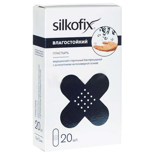 SILKOFIX ВЛАГОСТОЙКИЙ ПЛАСТЫРЬ БАКТЕРИЦИДНЫЙ С АНТИСЕПТИКОМ СТАНДАРТ ПЛАСТЫРЬ   №20