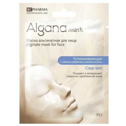 ALGANA МАСКА Д/ЛИЦА АЛЬГИНАТНАЯ УСПОКАИВАЮЩАЯ С ЧАЙНЫМ ДЕРЕВОМ И МИОКСИНОЛОМ МАСКА ДЛЯ ЛИЦА 25 Г №1