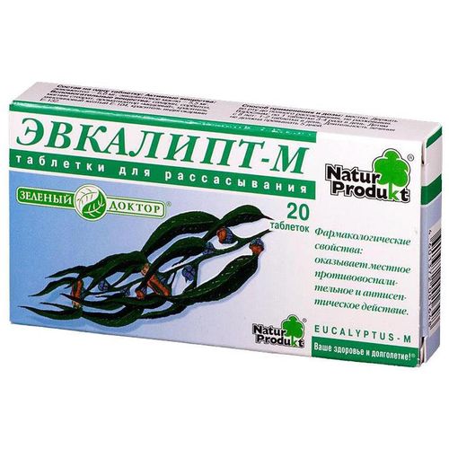 ЭВКАЛИПТ-М ЗЕЛЕНЫЙ ДОКТОР ТАБЛЕТКИ ДЛЯ РАССАСЫВАНИЯ    №20
