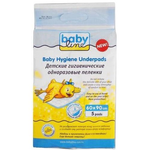 BABYLINE ПЕЛЕНКИ ОДНОРАЗОВЫЕ 60X90 СМ ПЕЛЕНКИ ВПИТЫВАЮЩИЕ ДЕТСКИЕ №5