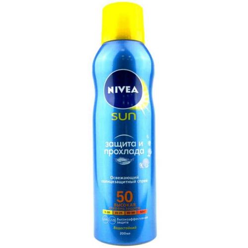 NIVEA SUN СПРЕЙ СОЛНЦЕЗАЩИТНЫЙ ОСВЕЖАЮЩИЙ ЗАЩИТА И ПРОХЛАДА SPF50 КОСМЕТИЧЕСКИЙ СПРЕЙ 200 МЛ №1