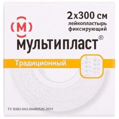 МУЛЬТИПЛАСТ ФИКСИРУЮЩИЙ ЛЕЙКОПЛАСТЫРЬ 2X300 СМ ПЛАСТЫРЬ НА ТКАНЕВОЙ ОСНОВЕ   №1