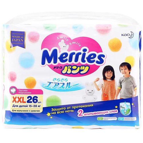 MERRIES ТРУСИКИ-ПОДГУЗНИКИ XXL (15-28КГ) ПОДГУЗНИКИ ДЕТСКИЕ-ТРУСЫ №26