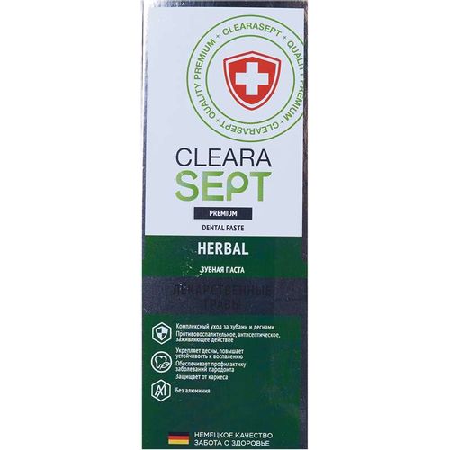CLEARASEPT DENTAL HERBAL ЗУБНАЯ ПАСТА ЛЕЧЕБНЫЕ ТРАВЫ ЗУБНАЯ ПАСТА КОМПЛЕКСНАЯ 75 МЛ №1