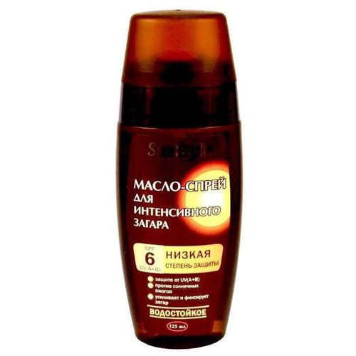 SUN STYLE МАСЛО-СПРЕЙ Д/ИНТЕНСИВНОГО ЗАГАРА SPF6 (A+B) ВОДОСТОЙКОЕ КОСМЕТИЧЕСКОЕ МАСЛО 125 МЛ №1
