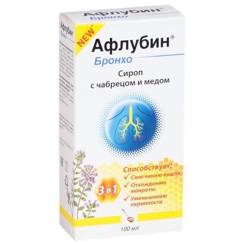 АФЛУБИН БРОНХО С ЧАБРЕЦОМ И МЕДОМ СИРОП  100 МЛ №1