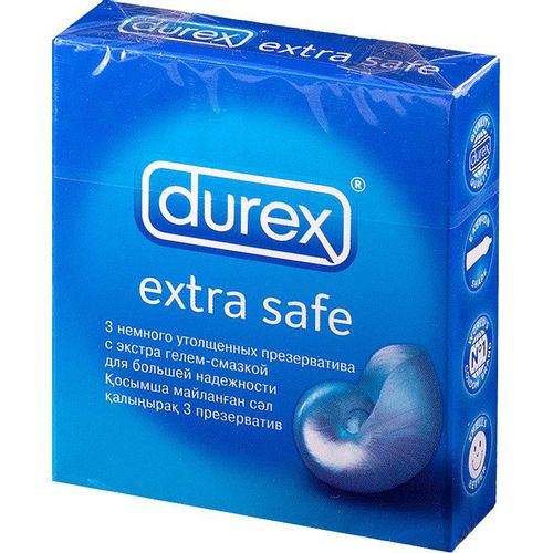 DUREX ПРЕЗЕРВАТИВЫ EXTRA SAFE (ГЛАДКИЕ УТОЛЩЕННЫЕ) ПРЕЗЕРВАТИВ    №3