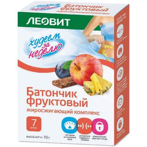 ХУДЕЕМ ЗА НЕДЕЛЮ БАТОНЧИК ФРУКТОВЫЙ ЖИРОСЖИГАЮЩИЙ КОМПЛЕКС БАТОНЧИК 10 Г №7