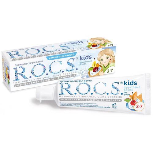 ROCS KIDS (3-7 ЛЕТ) ЗУБ ПАСТА Д/ДЕТЕЙ ФРУКТОВЫЙ РОЖОК ЗУБНАЯ ПАСТА ДЕТСКАЯ 45 Г №1