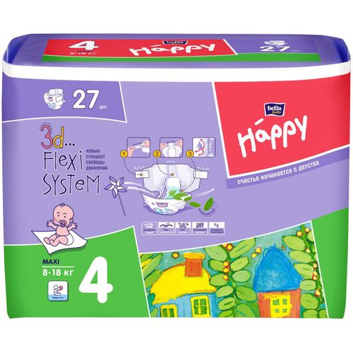 BELLA BABY HAPPY ПОДГУЗНИКИ 4 MAXI 8-18КГ ПОДГУЗНИКИ ДЕТСКИЕ №27