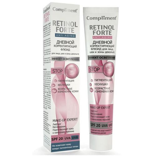 COMPLIMENT RETINOL FORTE ФЛЮИД ДЛЯ ЛИЦА ШЕИ И ЗОНЫ ДЕКОЛЬТЕ ДНЕВНОЙ КОРРЕКТИРУЮЩИЙ КОСМЕТИЧЕСКИЙ ФЛЮИД 50 МЛ №1