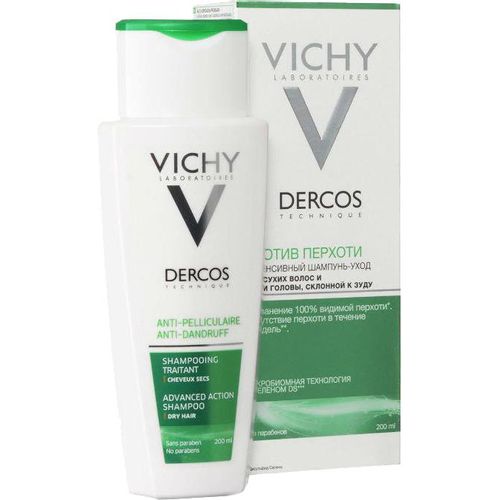 VICHY DERCOS ШАМПУНЬ П/ПЕРХОТИ Д/СУХ КОЖИ ГОЛОВЫ ШАМПУНЬ  200 МЛ №1