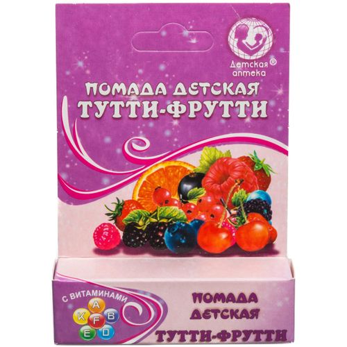 ДЕТСКАЯ АПТЕКА ПОМАДА ГИГИЕНИЧЕСКАЯ ТУТТИ-ФРУТТИ ПОМАДА ГИГИЕНИЧЕСКАЯ 4,1 Г №1