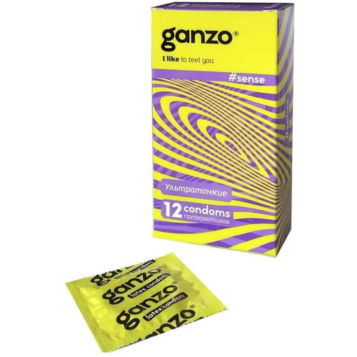 GANZO ПРЕЗЕРВАТИВЫ SENSE (ТОНКИЕ) ПРЕЗЕРВАТИВ    №12