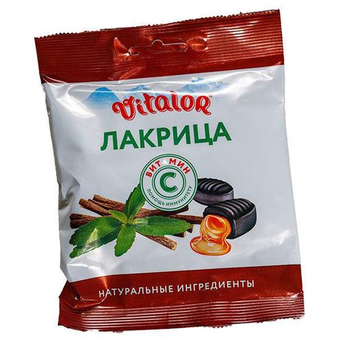 ВИТАЛОР ЛЕДЕНЦЫ С ВИТАМИНОМ С СО ВКУСОМ ЛАКРИЦЫ КАРАМЕЛЬ  60 Г №1