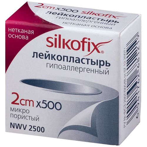 SILKOFIX ПЛАСТЫРЬ НЕТКАН/ОСНОВА 2СМ X 500 СМ ПЛАСТЫРЬ НА НЕТКАНОЙ ОСНОВЕ   №1