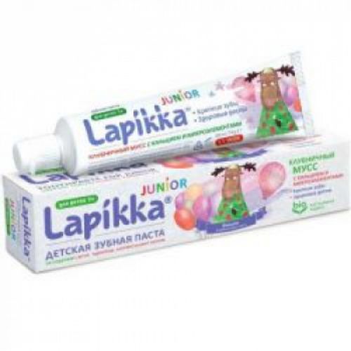 LAPIKKA JUNIOR (6-12 ЛЕТ) ЗУБ ПАСТА КЛУБНИЧНЫЙ МУСC С КАЛЬЦИЕМ И МИКРОЭЛЕМЕНТАМИ ЗУБНАЯ ПАСТА ДЕТСКАЯ 74 Г №1