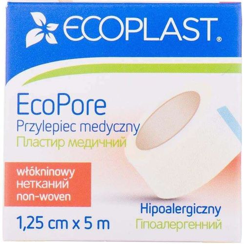ECOPLAST ПЛАСТЫРЬ МЕД ФИКС НЕТКАННЫЙ ECOPORE 1,25Х5 ПЛАСТЫРЬ НА НЕТКАНОЙ ОСНОВЕ   №1