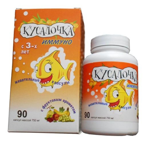 КУСАЛОЧКА ИММУНО КАПСУЛЫ ЖЕВАТЕЛЬНЫЕ 750 МГ №90