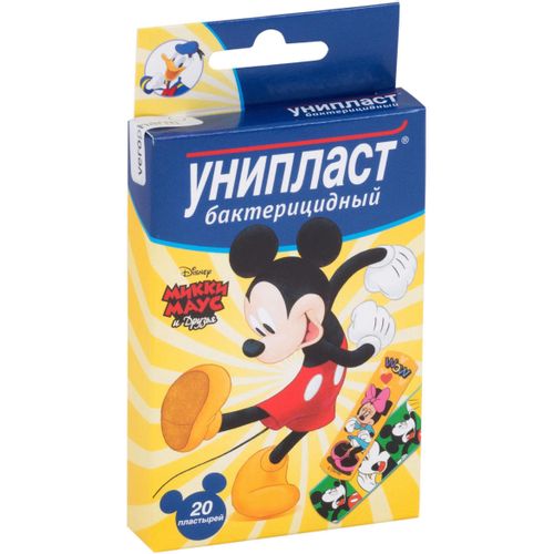 УНИПЛАСТ ПЛАСТЫРЬ БАКТЕРИЦИД ДЕТСКИЙ МИККИ МАУС ПЛАСТЫРЬ   №20