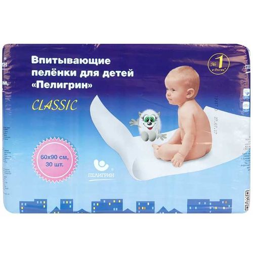 ПЕЛИГРИН ПЕЛЁНКА ВПИТ 60Х90 Д/ДЕТ Д/ВЗР ПЕЛЕНКИ ВПИТЫВАЮЩИЕ ДЕТСКИЕ №30