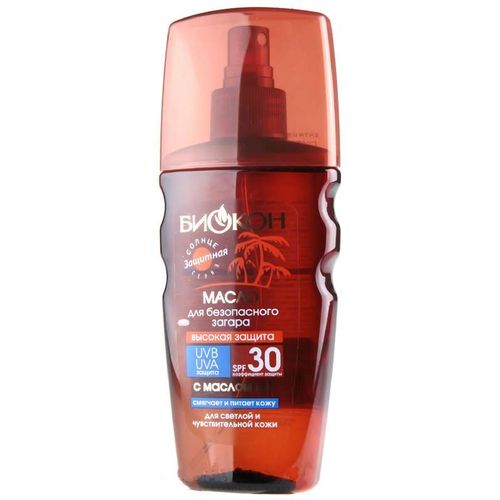 БИОКОН МАСЛО ДЛЯ БЕЗОПАСНОГО ЗАГАРА SPF-30 ВЫСОКАЯ ЗАЩИТА КОСМЕТИЧЕСКОЕ МАСЛО 160 МЛ №1