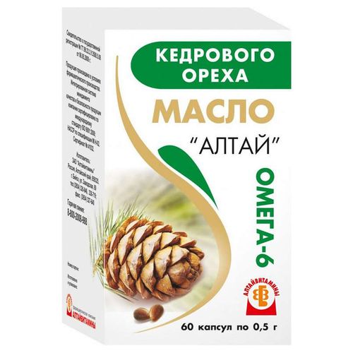 АЛТАЙ МАСЛО КЕДРОВОГО ОРЕХА КАПСУЛЫ 500 МГ №60