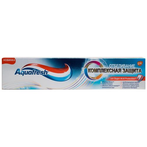 АКВАФРЕШ ЗУБН ПАСТА КОМПЛЕКС ЗАЩИТА ОТБЕЛИВАНИЕ ЗУБНАЯ ПАСТА КОМПЛЕКСНАЯ 100 МЛ №1