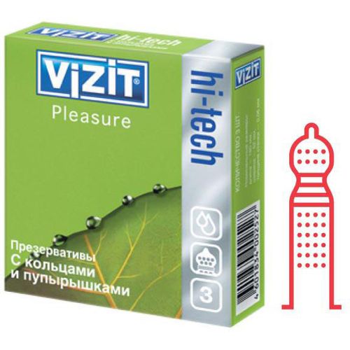 VIZIT ПРЕЗЕРВАТИВЫ HI-TECH PLEASURE (КОЛЬЦА/ПУПЫР) ПРЕЗЕРВАТИВ    №3