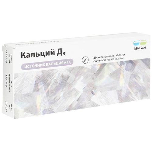КАЛЬЦИЙ Д3 RENEWAL ТАБЛЕТКИ ЖЕВАТЕЛЬНЫЕ  1749 МГ №30