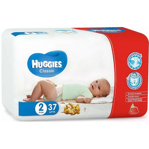 HUGGIES CLASSIC 2 ПОДГУЗНИКИ 3-6КГ ПОДГУЗНИКИ ДЕТСКИЕ №37