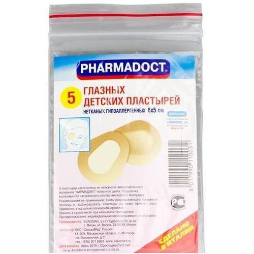 ФАРМАДОКТ ПЛАСТЫРЬ ГЛАЗНОЙ ДЕТСКИЙ ПОВЯЗКА ГЛАЗНАЯ   №5