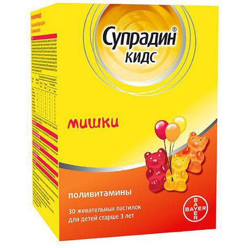 СУПРАДИН КИДС МИШКИ ПАСТИЛКИ ЖЕВАТЕЛЬНЫЕ  4 Г №30