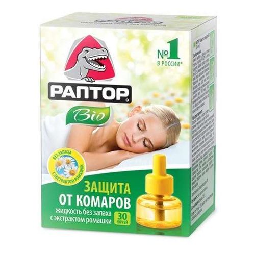 РАПТОР BIO ЖИДКОСТЬ ОТ КОМАРОВ БИО С ЭКСТРАКТОМ РОМАШКИ 30 НОЧЕЙ ЖИДКОСТЬ ДЛЯ ФУМИГАТОРА 20 МЛ №1