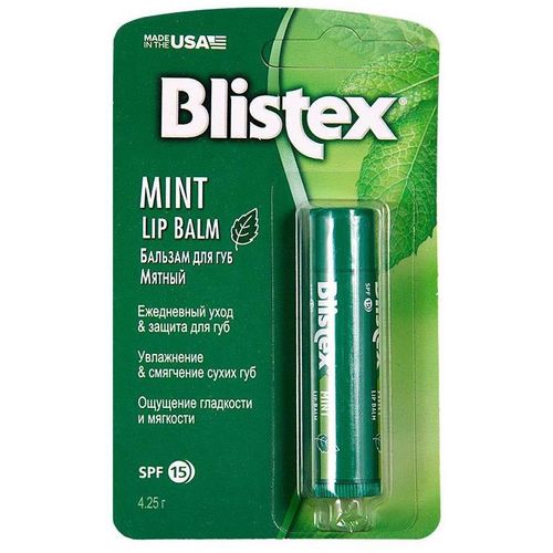 BLISTEX БАЛЬЗАМ Д/ГУБ МЯТНЫЙ MINT LIP BALM SPF 15 БАЛЬЗАМ ДЛЯ ГУБ 4,25 Г №1