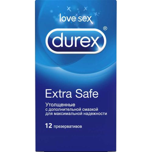 DUREX ПРЕЗЕРВАТИВЫ EXTRA SAFE (ГЛАДКИЕ УТОЛЩЕННЫЕ) ПРЕЗЕРВАТИВ    №12