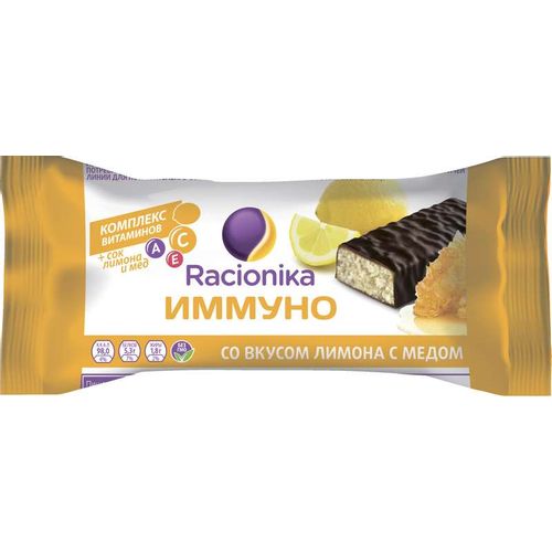 РАЦИОНИКА ИММУНО БАТОНЧИК ЛИМОН С МЕДОМ БАТОНЧИК 30 Г №1