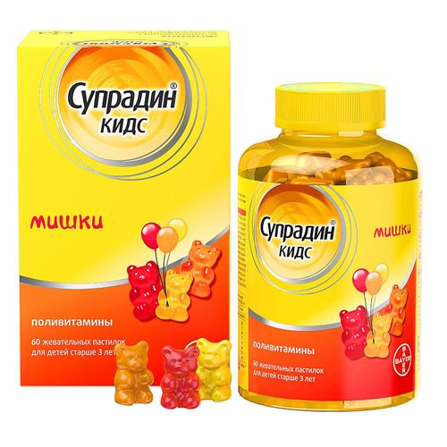 СУПРАДИН КИДС МИШКИ ПАСТИЛКИ ЖЕВАТЕЛЬНЫЕ  4 Г №60