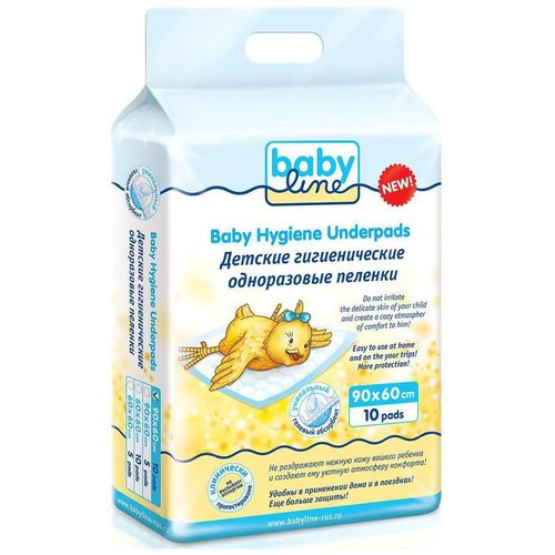 BABYLINE ПЕЛЕНКИ ОДНОРАЗОВЫЕ 60X90 СМ ПЕЛЕНКИ ВПИТЫВАЮЩИЕ ДЕТСКИЕ №10