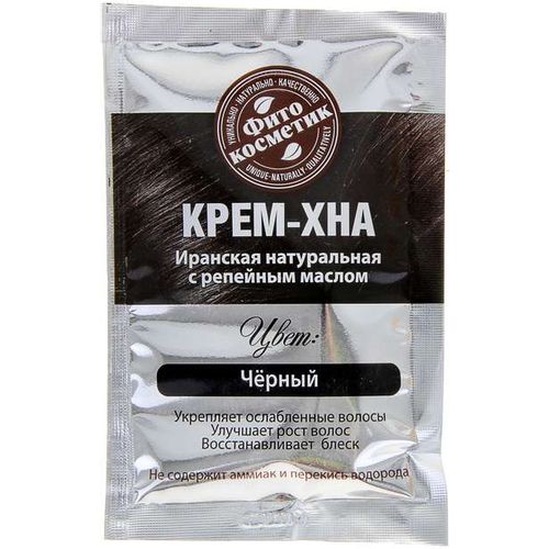 ФИТОКОСМЕТИК КРЕМ-ХНА Д/ВОЛОС ИРАНСКАЯ С РЕПЕЙНЫМ МАСЛ ЧЕРНЫЙ КРАСКА ДЛЯ ВОЛОС 50 МЛ №1