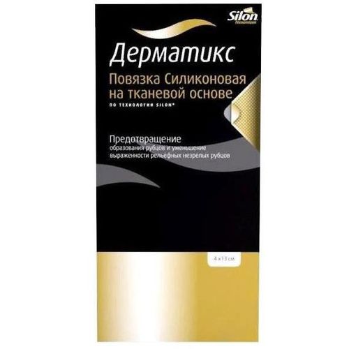 ДЕРМАТИКС ПОВЯЗКА СИЛИКОНОВАЯ ТКАНЕВ ПОВЯЗКИ 4 СМX13 СМ   №1