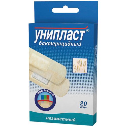 УНИПЛАСТ ПЛАСТЫРЬ БАКТЕРИЦИД НЕЗАМЕТНЫЙ ПЛАСТЫРЬ    №20