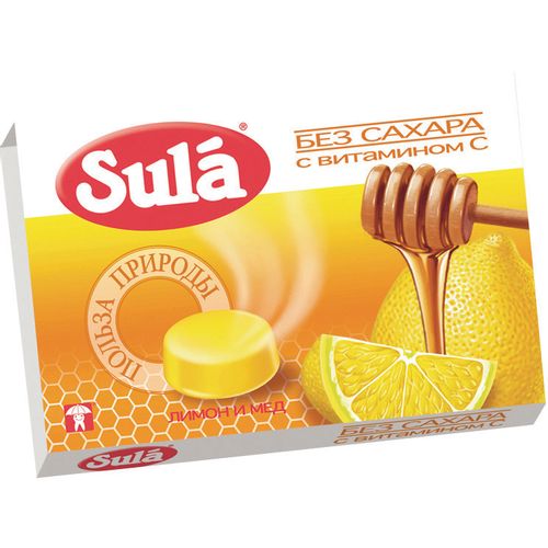 SULA ЛЕДЕНЦЫ ЛИМОН-МЕД БЕЗ САХАРА ЛЕДЕНЦЫ 18 Г №1
