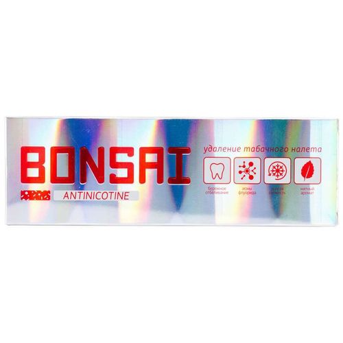 BONSAI ANTINICOTINE ЗУБНАЯ ПАСТА Д/КУРИЛЬЩИКОВ ЗУБНАЯ ПАСТА ОТ ОКРАШИВАНИЯ 105 Г №1